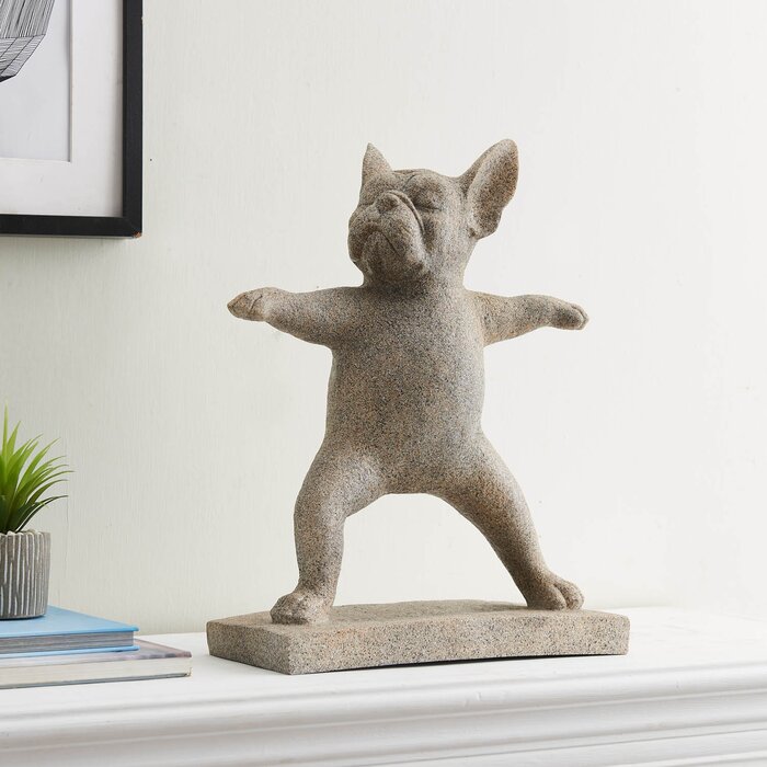 paw and tail yoga dog figurine